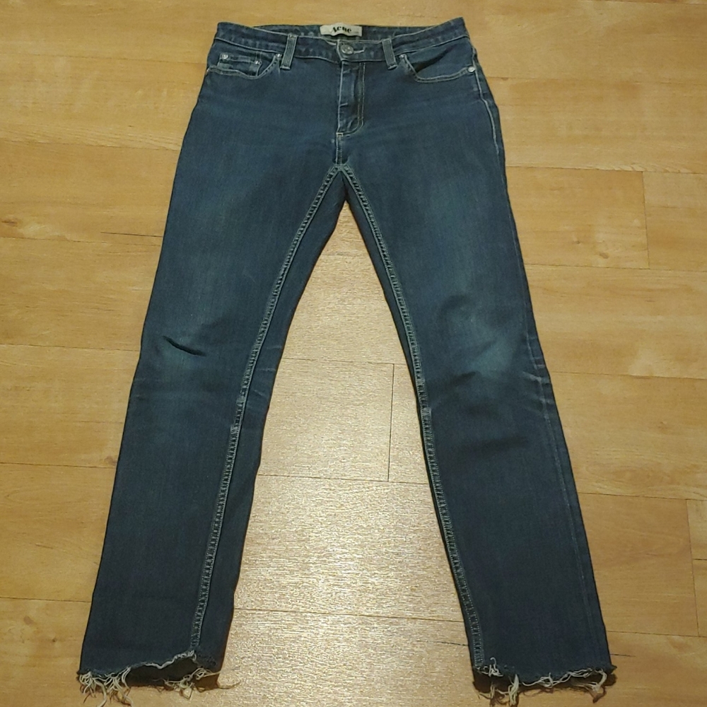 Acne Flex Wet Blue Stretch Denim Skinny Jeans